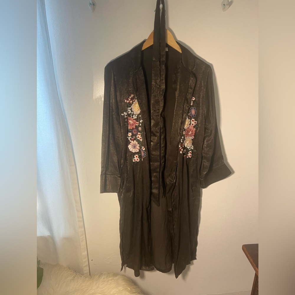 Nasty Gal Floral Embroidered Kimono